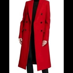 Helmut Lang Lava Double Breasted Coat Wool Melton Size 6